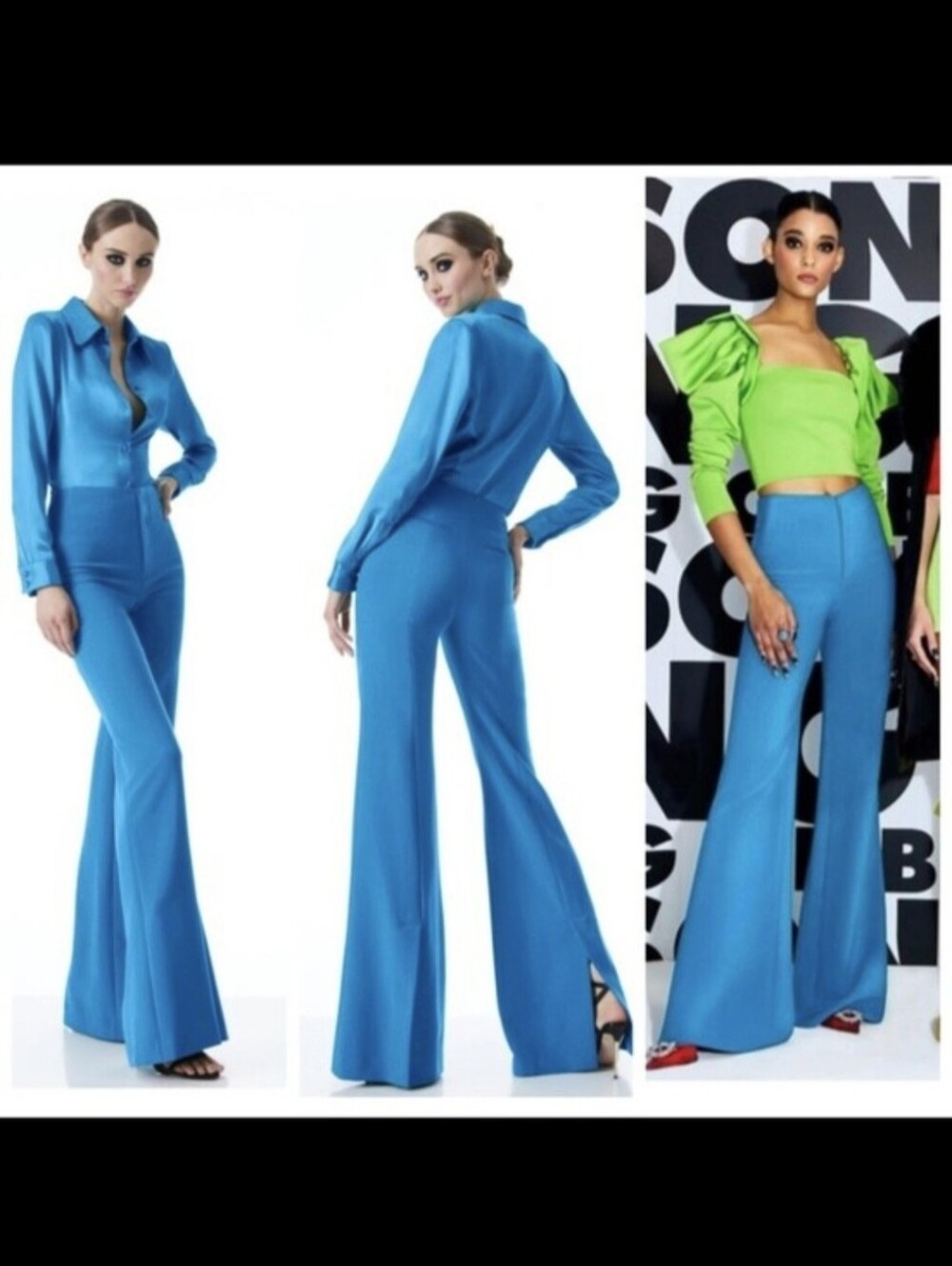Alice + Olivia paula high waisted pant with back slit size 0